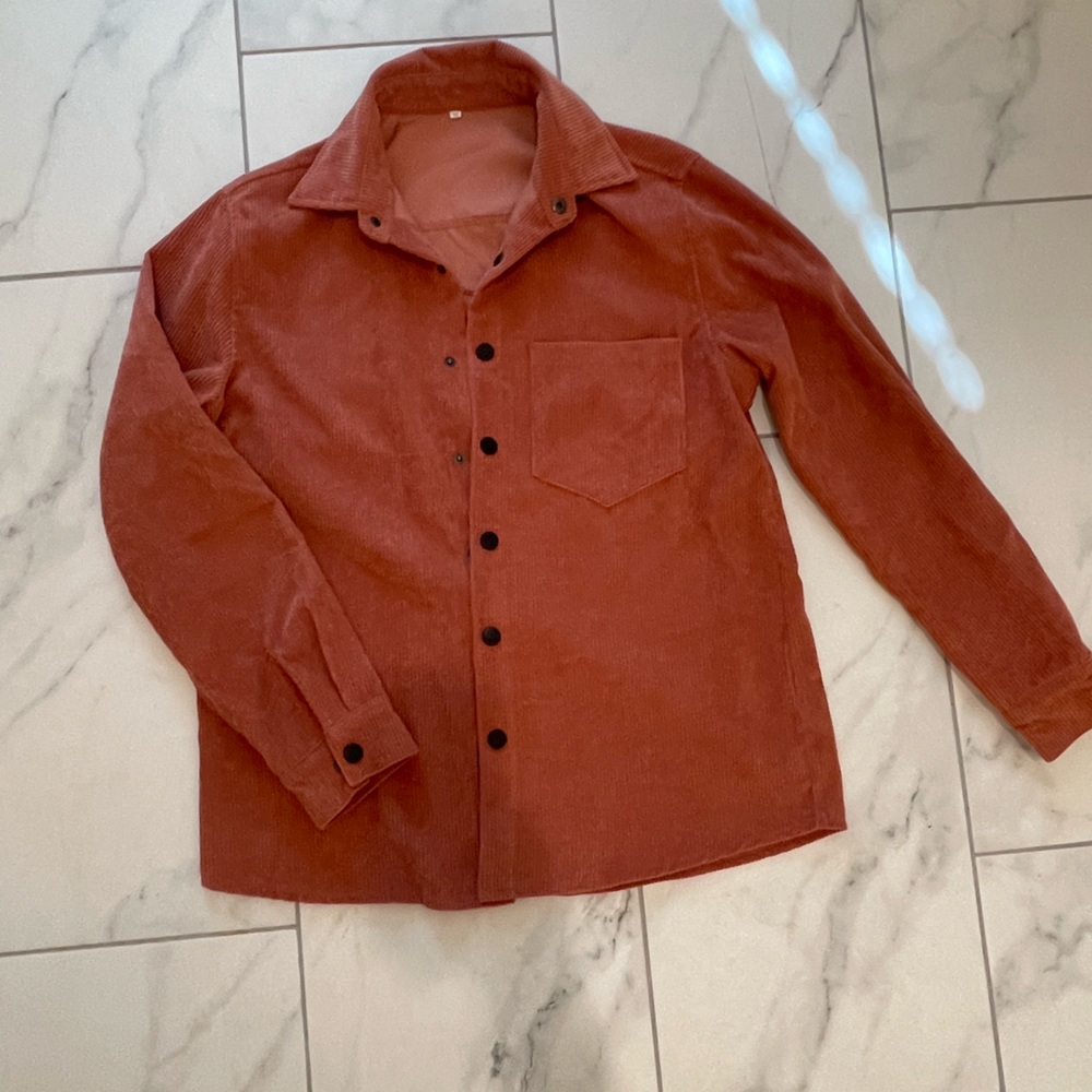 Men’s salmon colored corduroy Shacket